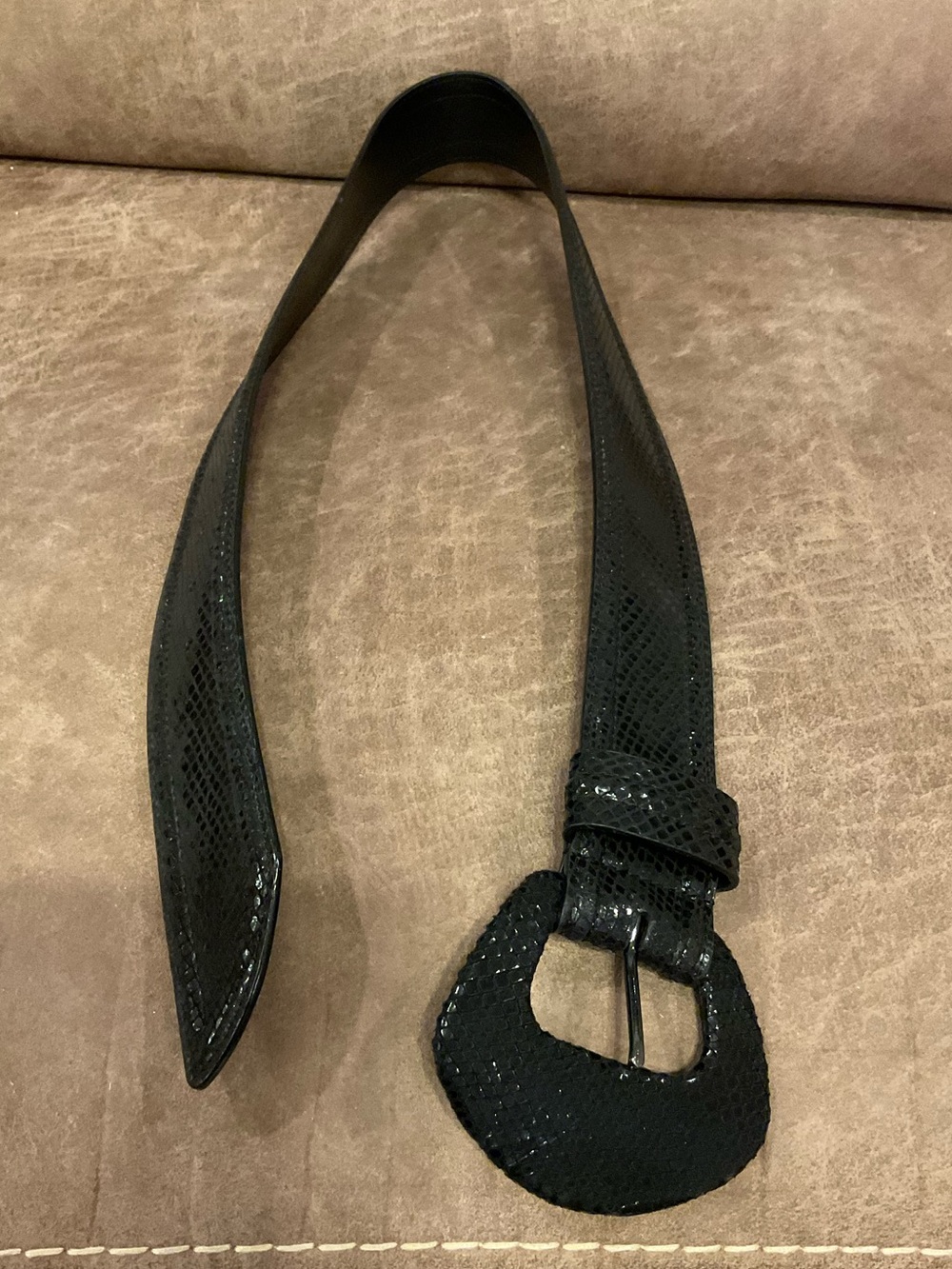 Carlisle Black Snakeskin Belt - S